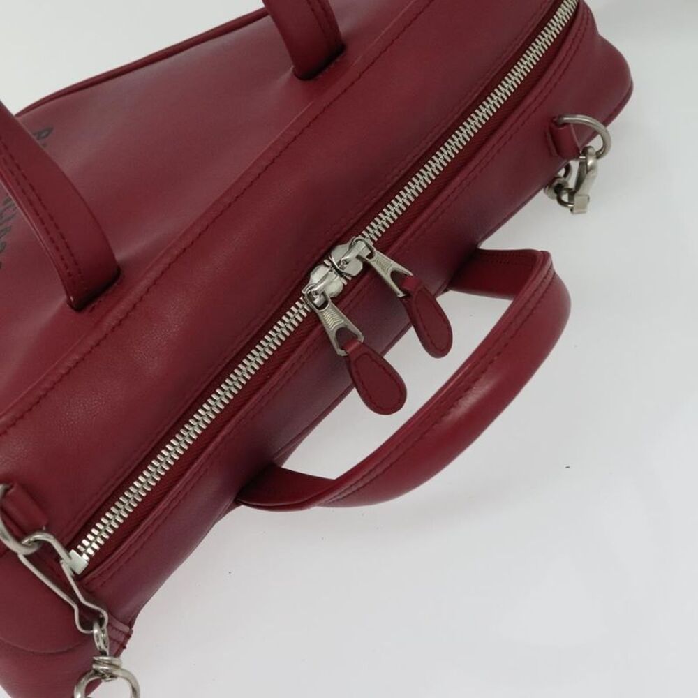 Balenciaga Triangle Duffle Leather Red Leather Handbag - Picture 13 of 16